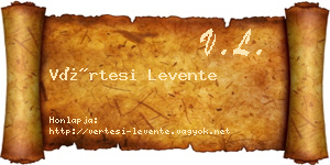 Vértesi Levente névjegykártya